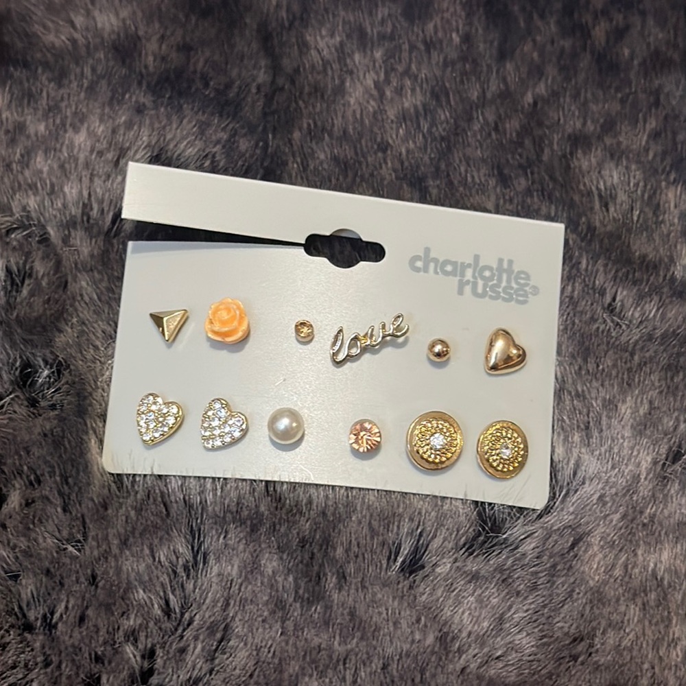 Charlotte Russe Set of Single & Double Stud Earrings